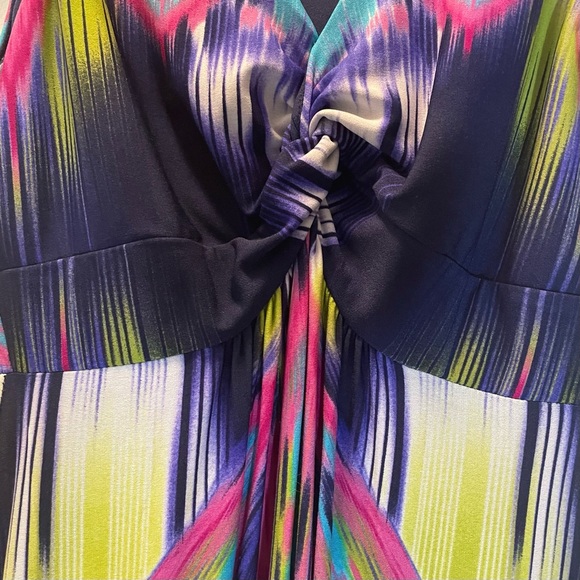 Chico’s Mixed Geo Katrina Maxi Dress Vibrant Ikat Artsy Design - Picture 12 of 13